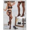 imageRSLOVE Womens Lace Top Thigh High Sheer Stockings Antiskid Silicone Ultra Shimmery PantyhoseCoffee