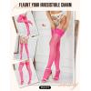 imageRSLOVE Womens Lace Top Thigh High Sheer Stockings Antiskid Silicone Ultra Shimmery PantyhoseFluorescent Pink