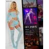 image:imageRSLOVE Lingerie Sets for Women Sexy  Fishnet BabyDoll Garter Mini Skirt Bodystocking Mesh Bodysuit Outfits NightwearLight Blue