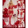 image:imageRSLOVE Lingerie Sets for Women Sexy  Fishnet BabyDoll Garter Mini Skirt Bodystocking Mesh Bodysuit Outfits NightwearRed
