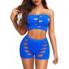 image:imageRSLOVE Sexy Fishnet Lingerie for Women  Sexy Nighty Cutout Lingerie Set Womens Mesh 2 Piece Babydoll See Through Outfits