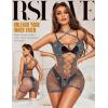 image:imageRSLOVE Womens Fishnet Bodysuit Lingerie  Sexy Sparkle Cut Out Romper Stripper Rave Outfit Glittering Bodystocking