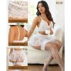 image:imageRSLOVE Lingerie Sets for Women Sexy  Lingerie for Women Lace Bra and Panty 3 Piece With Garter Mesh Babydoll Teddy BodysuitWhite