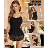 image:imageRSLOVE Sexy Pajama Set for Women  Sheer Floral Lace Cami Short PJ Set Pajamas Lingerie Sleepwear 2 Piece NightwearBlack