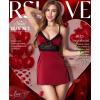 image:imageRSLOVE Womens Lingerie Sexy Nightgown  V Neck Satin Babydoll Chemise Lace Slip Dress Sleepwear LoungewearRed