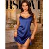 image:imageRSLOVE Womens Lingerie Sexy Satin Nightgown  V Neck Lace Babydoll Slip Chemise with Adjustable Straps SleepwearNavy Blue