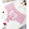 image:imageRSLOVE Lace Panties for Women  Heart Back Underwear Hollow Out Cute Briefs for Date NightPink