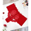 image:imageRSLOVE Lace Panties for Women  Heart Back Underwear Hollow Out Cute Briefs for Date NightRed