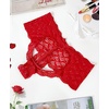 image:imageRSLOVE Lace Panties for Women  Heart Back Underwear Hollow Out Cute Briefs for Date NightRed