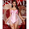image:imageRSLOVE Lingerie for Women  Bow Babydoll Lingerie Set 2 Piece Satin Dress Teddy Bodysuit Gift OutfitPink