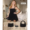image:imageRSLOVE Sexy Lingerie for Women  Babydoll Lingerie Sexy Nightgown Dress Chiffon Chemise Ruffles Sleepwear CostumesBlack