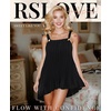image:imageRSLOVE Sexy Lingerie for Women  Babydoll Lingerie Sexy Nightgown Dress Chiffon Chemise Ruffles Sleepwear CostumesBlack