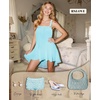 image:imageRSLOVE Sexy Lingerie for Women  Babydoll Lingerie Sexy Nightgown Dress Chiffon Chemise Ruffles Sleepwear CostumesBlue