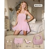 image:imageRSLOVE Sexy Lingerie for Women  Babydoll Lingerie Sexy Nightgown Dress Chiffon Chemise Ruffles Sleepwear CostumesPink