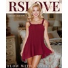 image:imageRSLOVE Sexy Lingerie for Women  Babydoll Lingerie Sexy Nightgown Dress Chiffon Chemise Ruffles Sleepwear CostumesWine Red