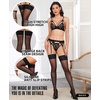 image:imageRSLOVE Thigh High Stockings for Women  Sexy Sheer Back Seam Stockings with Antiskid Silicone Vintage for DailyPartyBlack