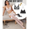 image:imageRSLOVE Thigh High Stockings for Women  Sexy Sheer Back Seam Stockings with Antiskid Silicone Vintage for DailyPartyWhite
