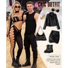 image:imageRSLOVE Women Fishnet Bodystocking Sexy  Lingerie Set Cut Out Bodysuit Two Piece Outfits Perfect for Rave amp ClubBlack