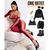 image:imageRSLOVE Women Fishnet Bodystocking Sexy  Lingerie Set Cut Out Bodysuit Two Piece Outfits Perfect for Rave amp ClubBurgundy