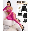 image:imageRSLOVE Women Fishnet Bodystocking Sexy  Lingerie Set Cut Out Bodysuit Two Piece Outfits Perfect for Rave amp ClubRose Red