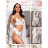image:imageRSLOVE Women Lingerie Set with Robe  3 Piece Lace Bra and Panty Set Sexy Sleepwear for Bridal Honeymoon AnniversaryWhite