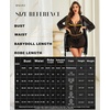 image:imageRSLOVE Women Sexy Lingerie Set  3pc Lace Mesh Babydoll with 34 Sleeve Robe amp Panty Adjustable Strap Nightgown SleepwearBlack