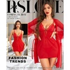 image:imageRSLOVE Women Sexy Lingerie Set  3pc Lace Mesh Babydoll with 34 Sleeve Robe amp Panty Adjustable Strap Nightgown SleepwearRed