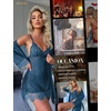 image:imageRSLOVE Women Sexy Lingerie Set 3 Piece Babydoll amp Lace Kimono Robe Strap Chemise Sleepwear Mesh NightgownPeacock Blue