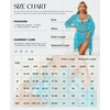 image:imageRSLOVE Women Sexy Lingerie Set 3 Piece Babydoll amp Lace Kimono Robe Strap Chemise Sleepwear Mesh NightgownSky Blue Azure