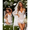image:imageRSLOVE Women Sexy Lingerie Set 3 Piece Babydoll amp Lace Kimono Robe Strap Chemise Sleepwear Mesh NightgownWhite