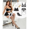 image:imageRSLOVE Womens Fishnet Thigh High Stockings  Contrast Lace Top Stay Up Hosiery with Bow AntiSlip SiliconeBlack  White