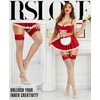 image:imageRSLOVE Womens Fishnet Thigh High Stockings  Contrast Lace Top Stay Up Hosiery with Bow AntiSlip SiliconeWhite  Red