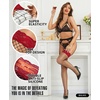 image:imageRSLOVE Womens Fishnet Thigh High Stockings  Silicone Lace Top Fishnet Stockings Stretchy StayUp Mesh PantyhoseBlack Red