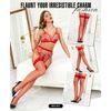 image:imageRSLOVE Womens Fishnet Thigh High Stockings  Silicone Lace Top Fishnet Stockings Stretchy StayUp Mesh PantyhoseRed