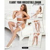image:imageRSLOVE Womens Fishnet Thigh High Stockings  Silicone Lace Top Fishnet Stockings Stretchy StayUp Mesh PantyhoseWhite