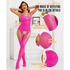 image:imageRSLOVE Womens Lace Bodysuit Sexy Fishnet Body Stockings  One Piece Crotchless Lingerie OutfitsPink