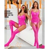 image:imageRSLOVE Womens Lace Bodysuit Sexy Fishnet Body Stockings  One Piece Crotchless Lingerie OutfitsPink
