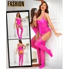 image:imageRSLOVE Womens Lace Bodysuit Sexy Fishnet Body Stockings  One Piece Crotchless Lingerie OutfitsPink