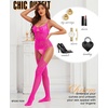 image:imageRSLOVE Womens Lace Bodysuit Sexy Fishnet Body Stockings  One Piece Crotchless Lingerie OutfitsPink