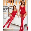 image:imageRSLOVE Womens Lace Bodysuit Sexy Fishnet Body Stockings  One Piece Crotchless Lingerie OutfitsRed