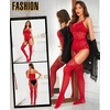 image:imageRSLOVE Womens Lace Bodysuit Sexy Fishnet Body Stockings  One Piece Crotchless Lingerie OutfitsRed