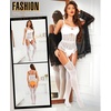 image:imageRSLOVE Womens Lace Bodysuit Sexy Fishnet Body Stockings  One Piece Crotchless Lingerie OutfitsWhite