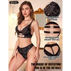 image:imageRSLOVE Womens Lingerie Sets Sexy  Lace Bra and Panty Sets for Women 2 Piece Heart Lingerie for Women FloralBlack