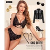 image:imageRSLOVE Womens Lingerie Sets Sexy  Lace Bra and Panty Sets for Women 2 Piece Heart Lingerie for Women FloralBlack