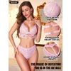 image:imageRSLOVE Womens Lingerie Sets Sexy  Lace Bra and Panty Sets for Women 2 Piece Heart Lingerie for Women FloralPink