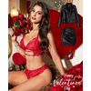 image:imageRSLOVE Womens Lingerie Sets Sexy  Lace Bra and Panty Sets for Women 2 Piece Heart Lingerie for Women FloralRed