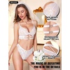 image:imageRSLOVE Womens Lingerie Sets Sexy  Lace Bra and Panty Sets for Women 2 Piece Heart Lingerie for Women FloralWhite