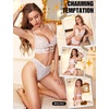 image:imageRSLOVE Womens Lingerie Sets Sexy  Lace Bra and Panty Sets for Women 2 Piece Heart Lingerie for Women FloralWhite