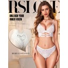 image:imageRSLOVE Womens Lingerie Sets Sexy  Lace Bra and Panty Sets for Women 2 Piece Heart Lingerie for Women FloralWhite