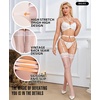 image:imageRSLOVE Womens Thigh High Stockings  40D Antiskid Silicone Backseam Stockings Perfect for Daily amp PartyWhite